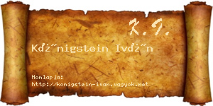 Königstein Iván névjegykártya